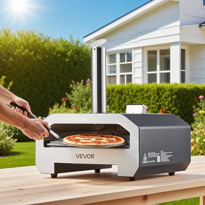 VEVOR 16 Inch Dual Fuel Pizza Oven – Wood & Propane Gas Outdoor Pizza Maker